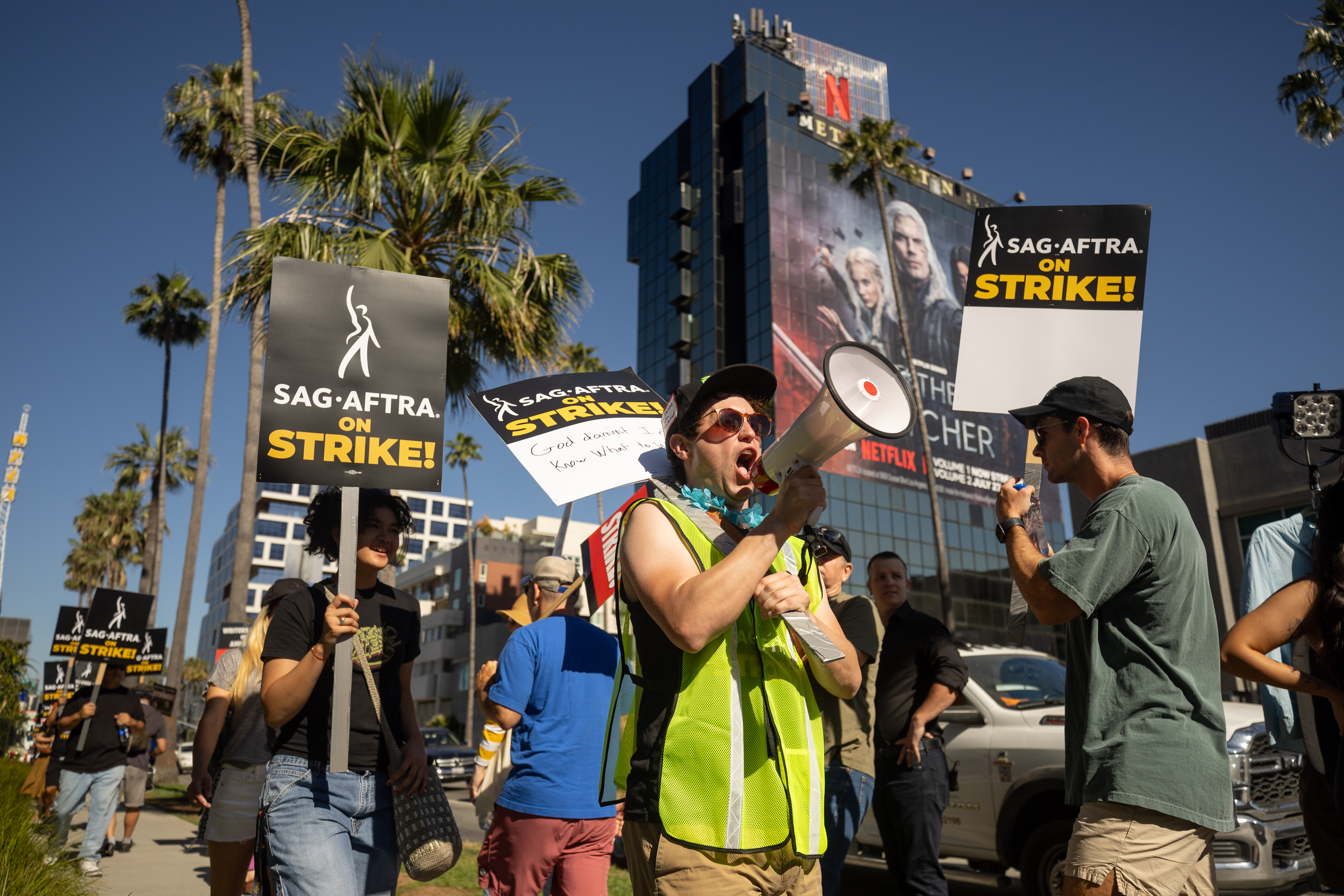 The actors and writers’ strike protest in Los Angeles last July was costly for Lee